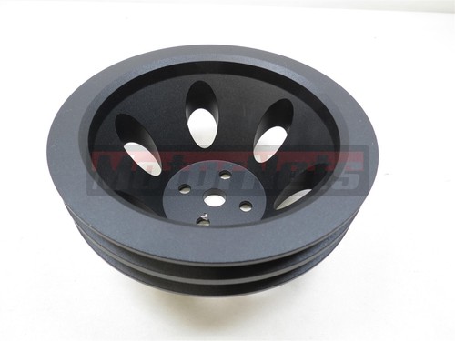 SBC Chevy Negro Billet Aluminio 2 Ranuras Corta Bomba de Agua Polea SWP SB 305 350 - Imagen 3 de 4