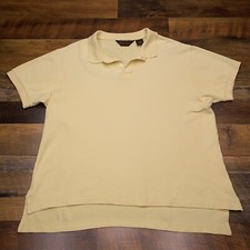 Vintage Eddie Bauer Polo Shirt Mens Medium Yellow USA