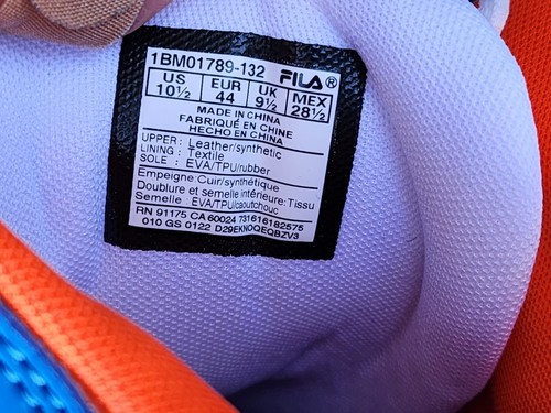 MEN'S FILA GRANT HILL 2 RETRO BASKETBALL 1BM01789-132 WHITE BLUE ORANGE SZ 10.5 - Picture 8 of 8