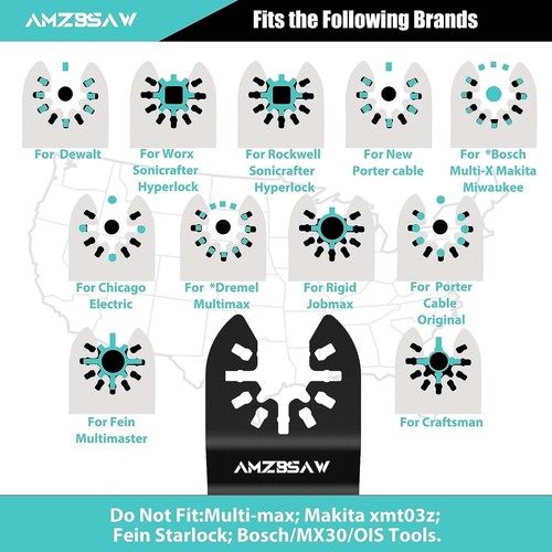 32PCS Titanium Oscillating Saw Blades Metal Cutting, Multi Tool Blades Kits f... - Picture 7 of 7