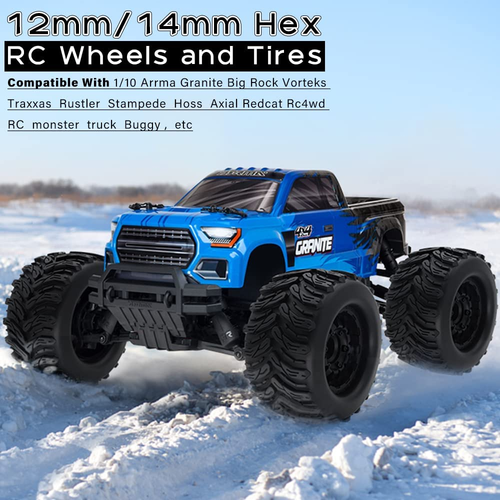 12Mm/14Mm Hex RC Wheels and Tires for 1/10 Scale Traxxas Slash 2WD 4× - Picture 3 of 7