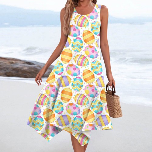 Women's Easter Sundresses Casual Printed Dresses Fashion Summer Loose Dress - Picture 28 of 30