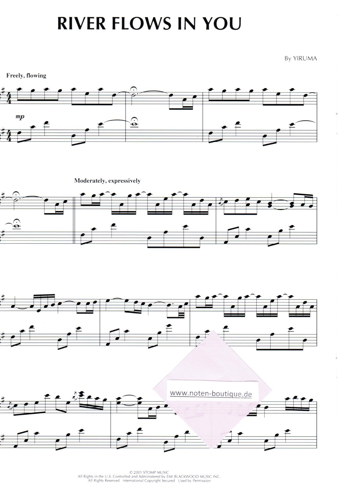 Yiruma River Flows In You Piano Solo Gunstig Kaufen Ebay