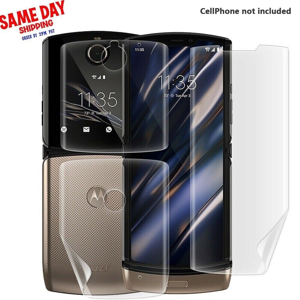 Anti-Shatter 3in1 (inner+Outer+Back) Protector for Motorola razr 4G 2019 Phone