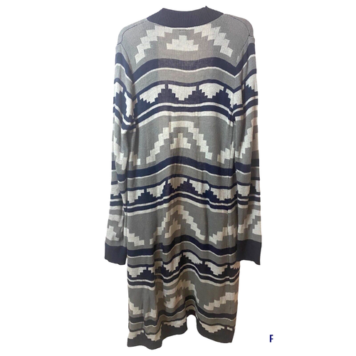 Faded Glory Aztec Southwestern Open front cardigan long line Large (12-14) - Picture 2 of 4