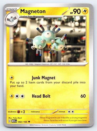 Tarjeta Pokémon Magneton 082/165 poco común escarlata y violeta 151 - casi nueva - Imagen 1 de 5