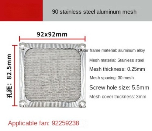 Stainless steel Metal Cooling Fan Grill Cover Radiating Protective Cover - Afbeelding 15 van 17