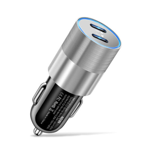 Dual Type C PD Fast 40W Car Charger Adapter For iPhone 13/12/11 Pro Max X/XS 8/7 - Picture 12 of 14