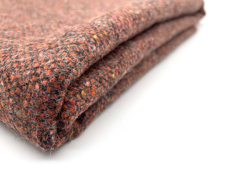 100% Lana Inglesa, Tela Tweed, Naranja Óxido Donegal, Chaqueta, Tapicería 450g - Imagen 2 de 6