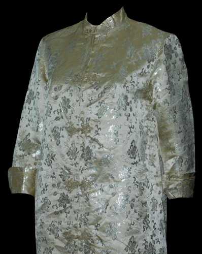 Men's Leisure Silk Brocade Banyan Long Frock Coat - Picture 4 of 10