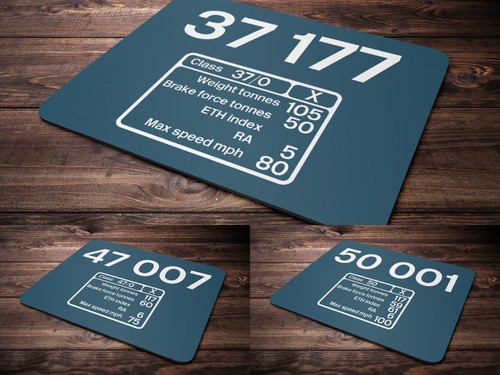 British Railways BR TOPS Panel Locomotive Number Mouse Mat Class 37, 47, 50, 56 - Picture 1 of 4
