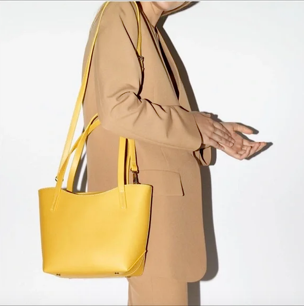 Zara rigid tote bag hotsell