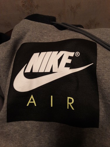 Nike Air Vintage Pullover Hoodie Mens Gray Black - Size Large - Picture 7 of 7
