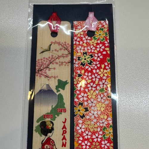 Bamboo and Japanese Paper Bookmark Maiko Yuzen Dyeing Pattern Kyoto Japan - Picture 19 of 29