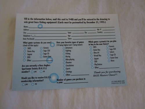 BASS Masters Classic (SNES) Super Nintendo CIB 100% Complete 1995 Malibu RARE - Picture 22 of 22