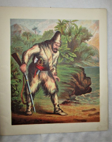 1870s AUNT LOUISA'S Big Picture Series Robinson Crusoe McLoughlin Bros. NY As Is - Picture 4 of 12