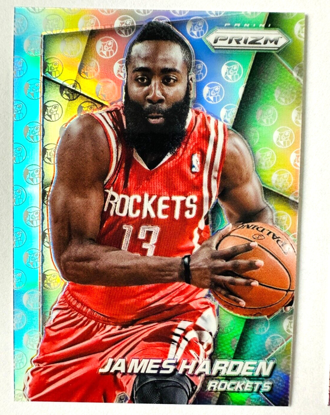 2014-15 Panini Prizm James Harden SILVER LOGO Prizm Card #13 Rockets Star!