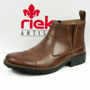 Rieker Herrenschuhe Leder Stiefelette Braun Reißverschluss Rieker Herrenschuhe Leder