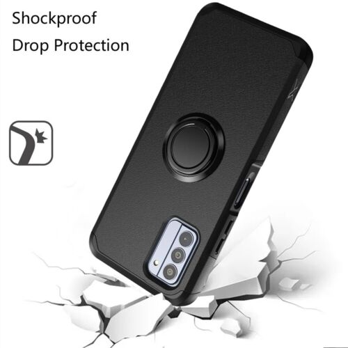Für Nokia G310 5G Hülle Dual Layered Robust Cover mit Ring Ständer + Hartglas - Bild 4 von 30