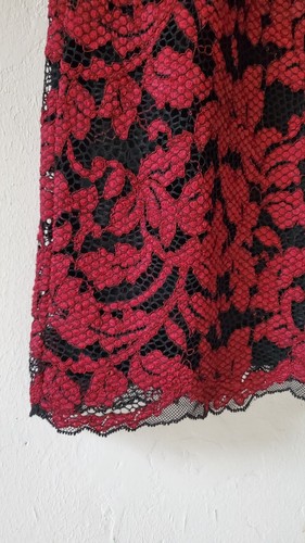 Karen Kane Women's Samantha Off the Shoulder Red Lace Shift Dress Size Large - Picture 5 of 5