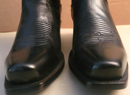 Botas de Vaquero del Oeste Lucchese M1006.74 Para Hombre Negras Rancho Mano Piel de Becerro Talla 9.5D - Imagen 4 de 24