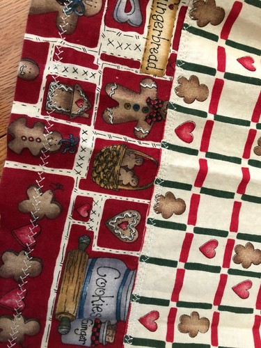 Apron with Ginger Men Cookies, polyester, lightly used,  tan and red - Picture 3 of 5