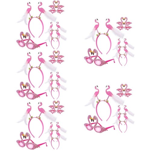 5 Sets Flamingo Glasses Headband Miss Party Glassesand Headbands