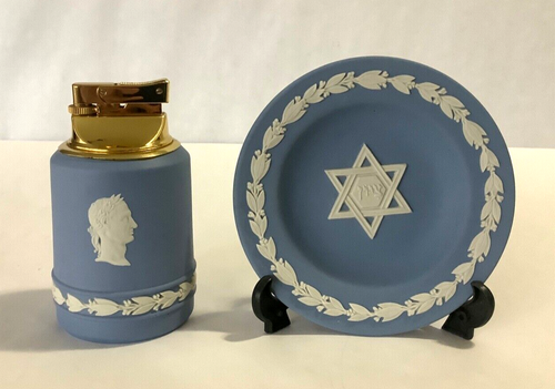 Pair VTG Wedgwood England JULIUS CAESAR Table Lighter and STAR OF DAVID Plate - Picture 9 of 9