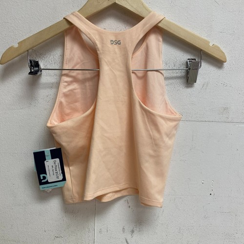 DSG Girl's Shelf Bra Tank Peach Milk Solid Racerback Sleeveless DAG23712 - Picture 2 of 4