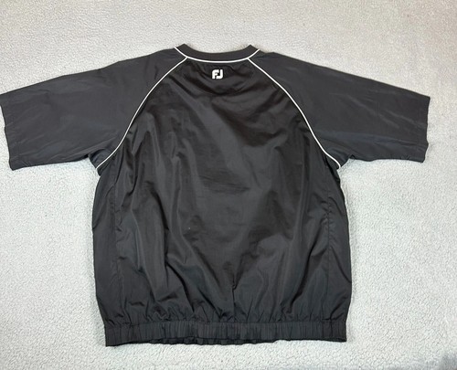 FootJoy FJ Windshirt Mens Extra Large Black 100% Polyester Raglan Short Sleeve - Picture 2 of 7