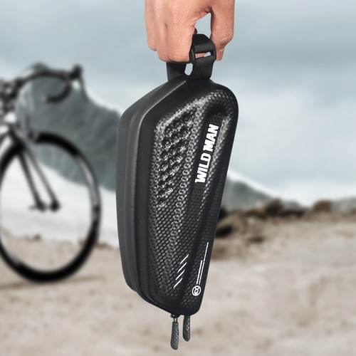 Wasserdichte Fahrradtasche 1L Multitaschen Gurt Slim Design Wildman EX Schwarz - Zdjęcie 4 z 6