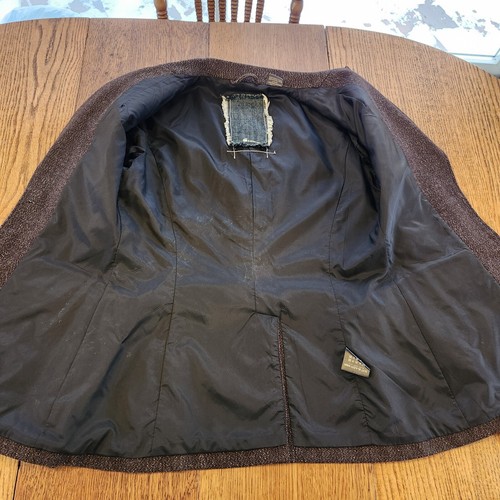 G STAR RAW Women's Brown Tweed Wool Blend Blazer Jacket Size L - Picture 7 of 23
