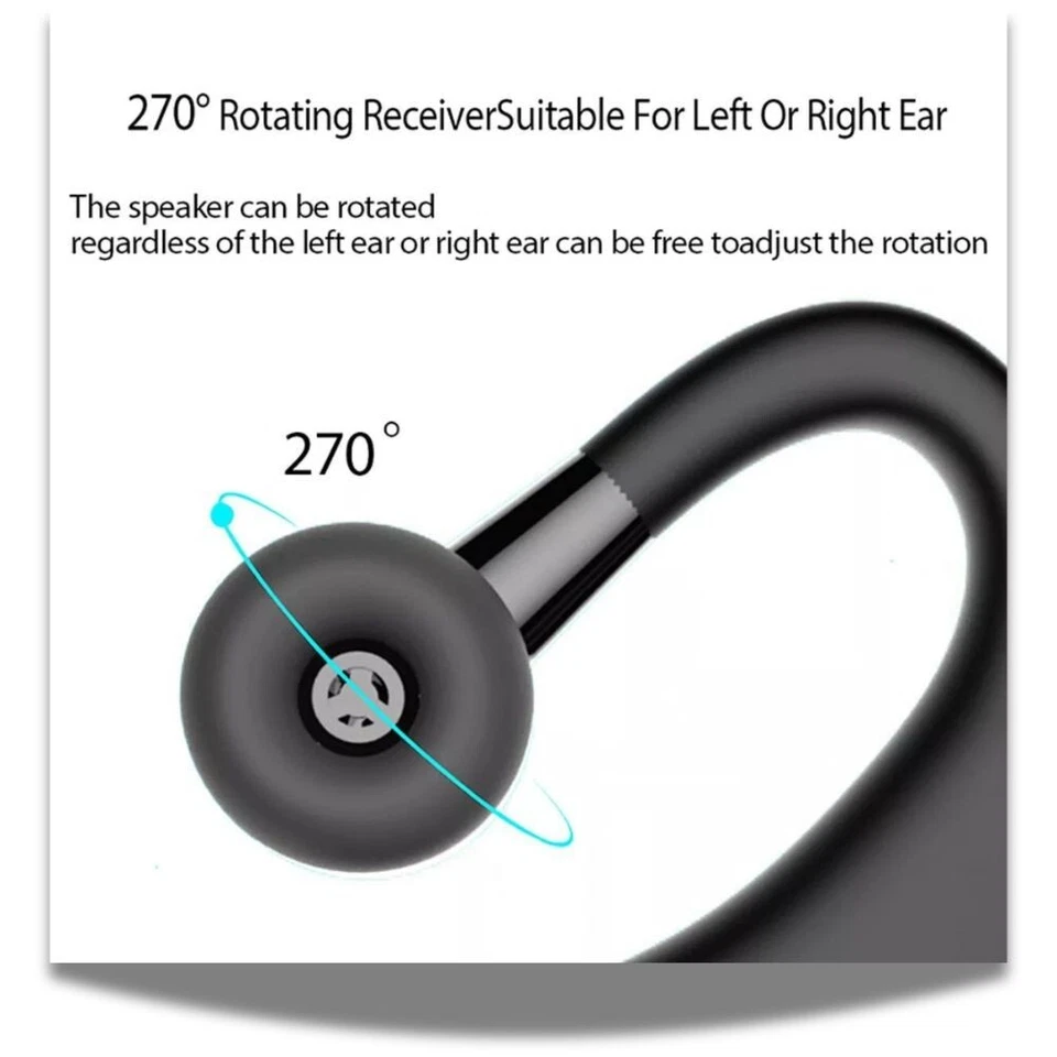 Trucker Bluetooth 5.2 Wireless Earpiece Headset Noise Cancelling Earbuds for Dri - Image 4 of 4