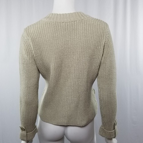 Talbots Petite Sweater Womens Small SP Double Breasted Chunky Knit Pale Green - Picture 9 of 9