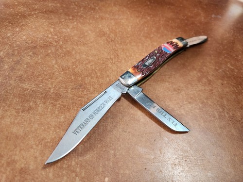 Vtg Camillus VFW Veterans Of Foreign Wars Stockman 3 Blade Folding Pocket Knife - Picture 10 of 23