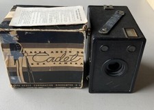 Agfa Ansco D-6 Cadet 116 Roll Film Box Camera. With Box, and Manual. Not Tested.