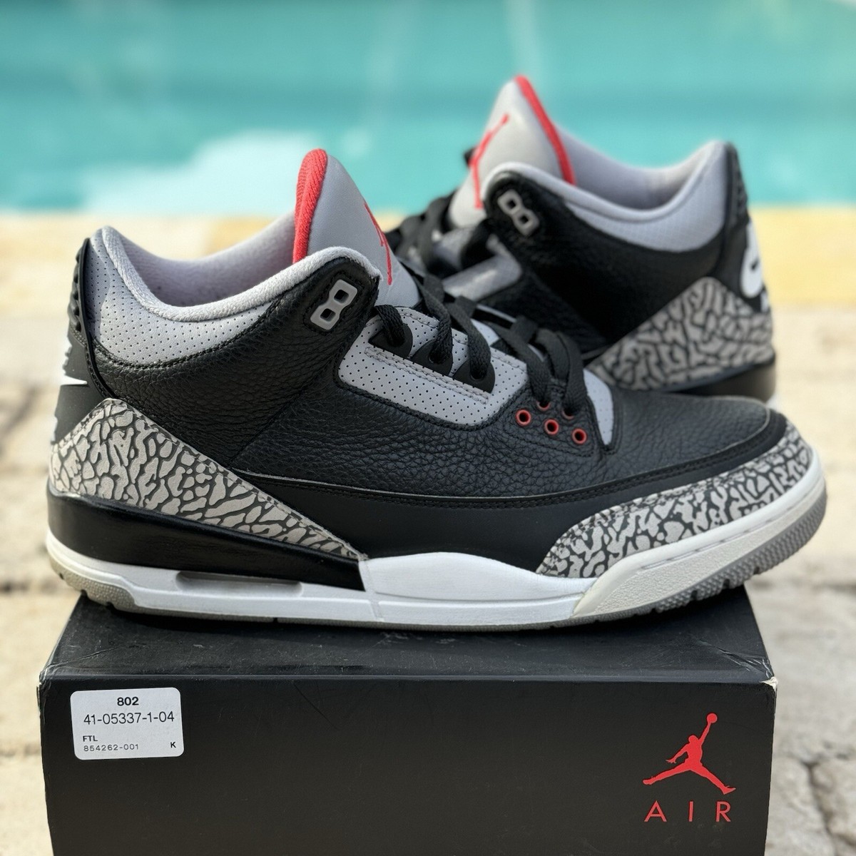 Air Jordan 3 Retro Black Cement Men Size 11 2018 854262-001 (SHIPS