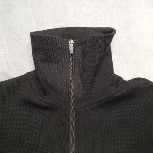 Zara Man Sweater Mens Medium Blac Full Zip Cardigan Classic Wool Casual  - Picture 2 of 8