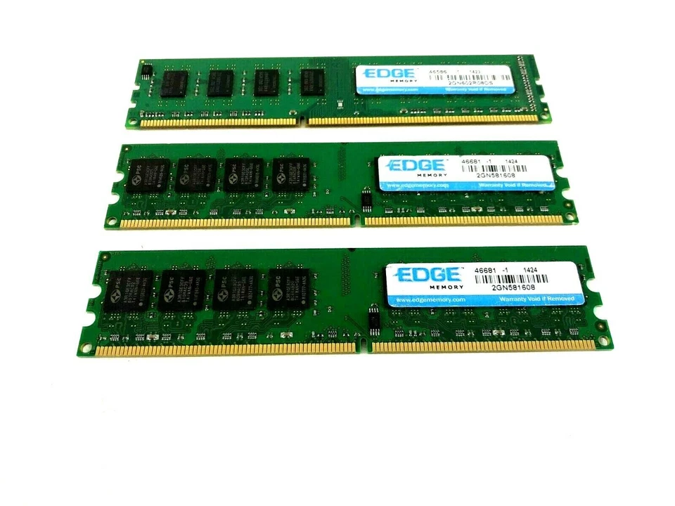 Lot of 3 EDGE 2GN581608 DDR2 PC2 6400 2GB RAM Memory  - Image 3 of 4