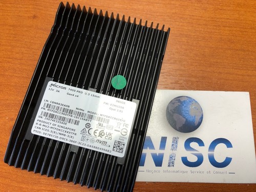 MICRON - 7450 Pro 960Go PCIe Gen4 x4 NVMe U.3 SSD - MTFDKCC960TFR - Afbeelding 2 van 2