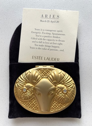 VINTAGE ESTEE LAUDER 1996 GOLDEN ARIES ZODIAC POWDER COMPACT TRANSPARENT - 06 BOX - Bild 1 von 11