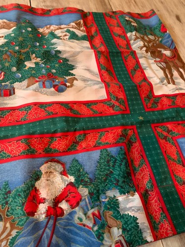 Vtg Christmas Santa Sleigh Reindeer Tree (2) Standard Holiday Pillow Shams - Picture 8 of 12