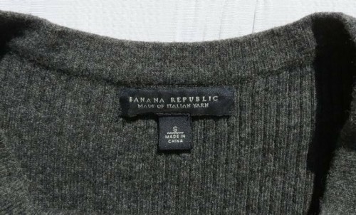 BANANA REPUBLIC Charcoal Gray Wool Cashmere Ribbed Sweater Knit Dress size US S - Picture 4 of 5