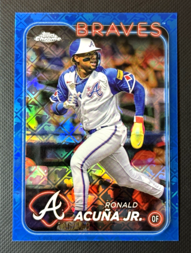 RONALD ACUNA JR. 2024 TOPPS CHROME LOGOFRACTOR BASEBALL BLUE /150 BRAVES