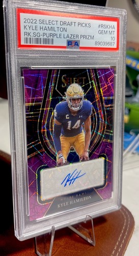 2022 Select Draft Picks Kyle Hamilton Notre Dame Auto Purple Laser /89 🔥Pop 1 - Picture 2 of 6