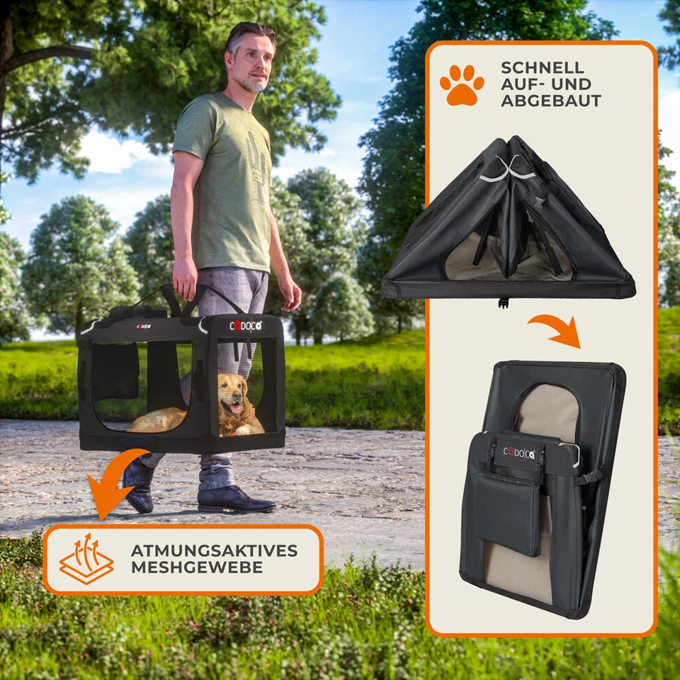 Cage de transport pour animaux chien chat rongeur Pliable Sac transport voyage - Photo 4/4