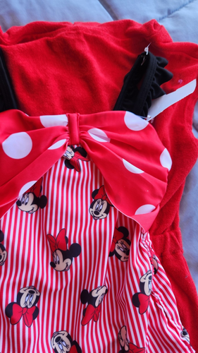 Disney Junior Minnie Mouse Red Swimsuit & Terry Coverup 2 pc Set Girls Sz 6-7 - Picture 5 of 7