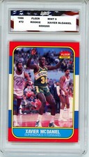 1986 Fleer #72 Xavier McDaniel AGC 9 Mint Rookie Seattle Supersonics
