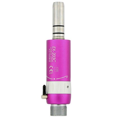 2 Holes Dental 1:1 Low Speed Handpiece Kit EX-203C Contra Angle Air Motor Pink - Picture 4 of 10