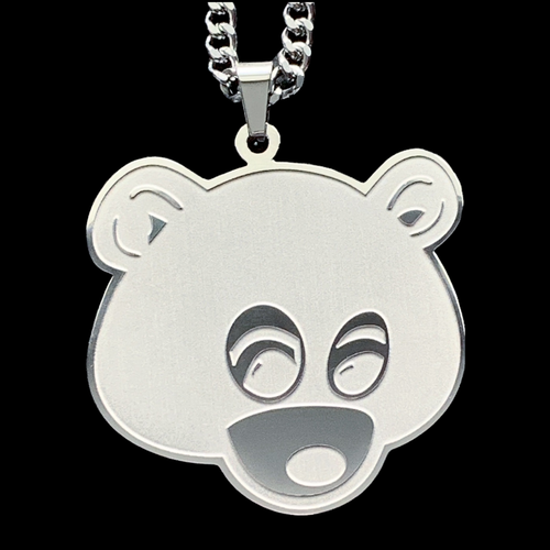 Dropout Bear Necklace! Stainless Steel Kanye West Pendant + Steel Chain Yeezy